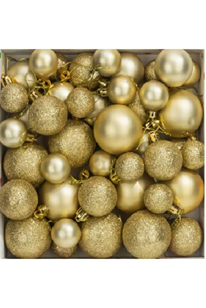 Miro Power Set de 84 globuri din plastic auriu