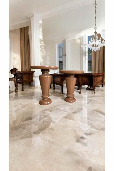 Simillo Home&Living El Yapımı Doğal 2’li Ahşap Yan Sehpa Takım Kahverengi Renk