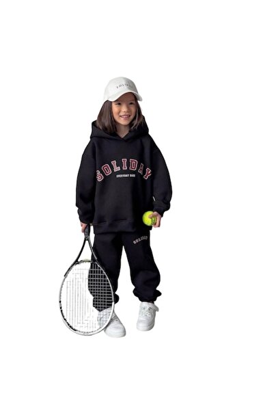 ADROM - Trening pentru copii cu glugă, căptușeală din pluș, bumbac, negru, 9 ...