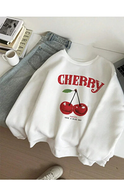 Mayer Butik Unisex Ανδρικό/Γυναικείο φούτερ CHERRY Oversize με λαιμόκοψη ποδη...