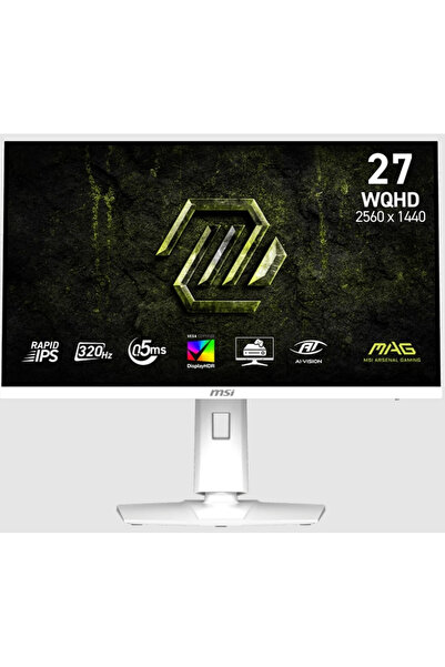 MSI 27″ MAG 274QRFW X32 320Hz 0.5Ms WQHD Flat Rapid IPS FreeSync Premium Pivot Beyaz Gaming Monitör