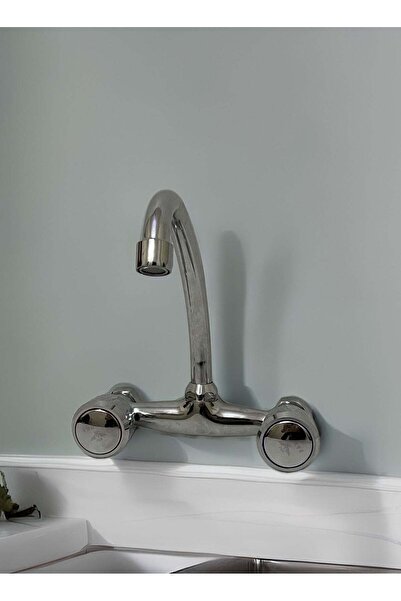 generalled Generic Wall Mount Double Handle Mixer Tap Silver
