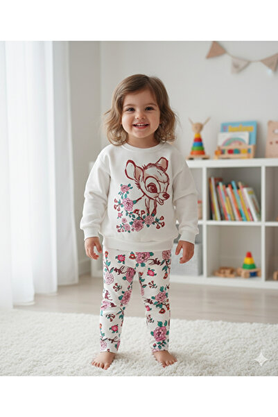 WİKİBOOM Bambi Printed Floral Patterned Ultralight Top 3-Thread Shardo Fleece...