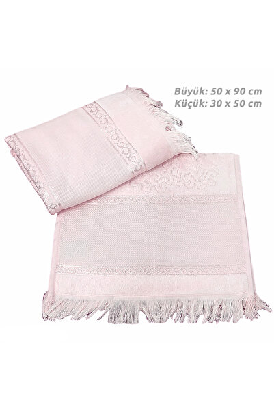 SARRA HOME Mysoft - Analı Kızlı - Pudra - Etamin Ve Kanaviçe İşlemelik Havlu