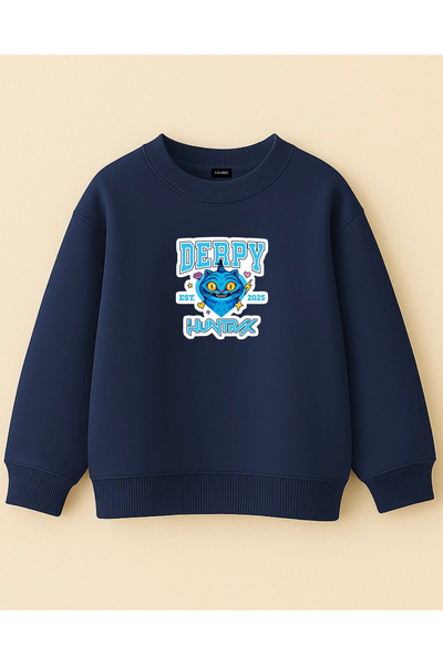 fasardi Kpop Demon Hunters Huntrix Derpy Tiger Printed Oversized No Sharadon Long Sleeve Girls' Sweatshirt