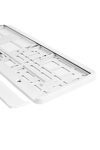 AMIO Suport numar inmatriculare din plastic, calitate Premium, culoare ALBA