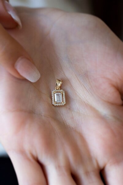 Goldium Jewellery Altın Baget Taşlı Uç Kolye