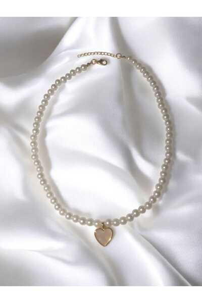Madam Bikan White Heart Pearl Necklace