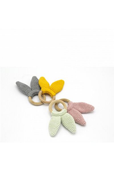 Babyjem Amigurumi Cotton Teether with Wooden Ring (Color: Yellow)