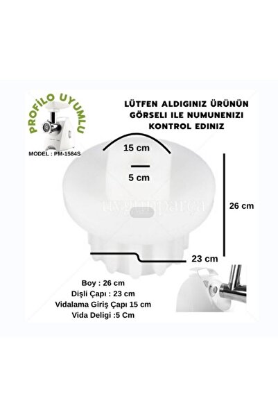 Profilo Pmm 1584s Kıyma Makinası Dişlisi, yeni üretim, uyumlu ve yüksek