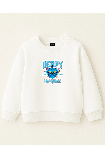 fasardi Kpop Demon Hunters Huntrix Derpy Tiger Printed Oversized No Sharadon Long Sleeve Girls' Sweatshirt