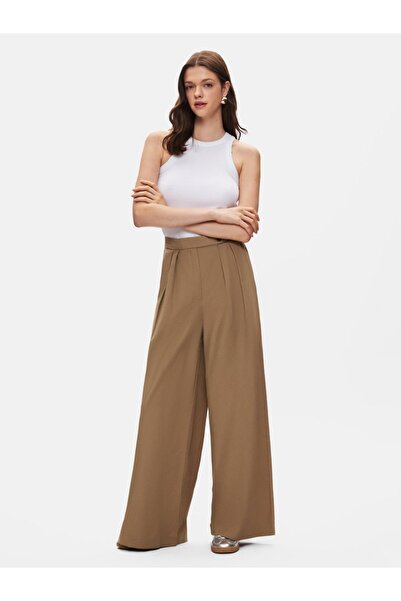 Ltb Basic Wide Leg Beige Pants