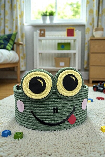 MaVaux Coș cu frânghie cu figurină de broască pentru copii 30×20 cm – Depozit...