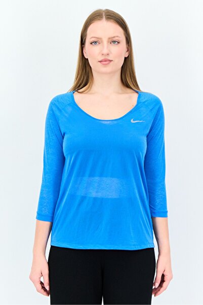 Nike Women Dri Fit 3/4 Sleeve Running Top, Blue