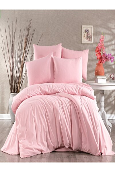 vionetta Ranforce 100% Cotton Solid Color Powder 2-Piece Single Duvet Cover S...
