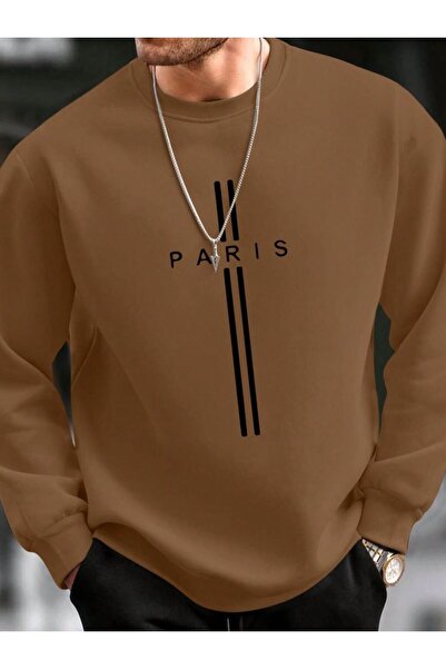 ALİ.COM باريس مطبوع سويت شيرت برقبة دائرية قصة فضفاضة