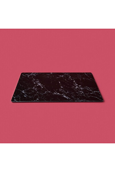 Saatistan Marble Patterned Glass Cutting Board - Black - 30X40 cm