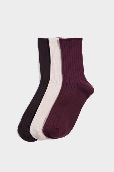 DeFacto Women's 3-Pack Cotton Long Socks G6854Axns