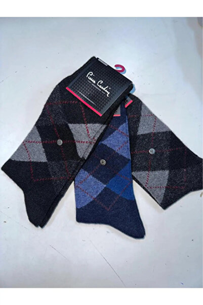 VINIA Piere Cardinn Men 3-Piece Men's Real Wool Plaid Lambswool Socks