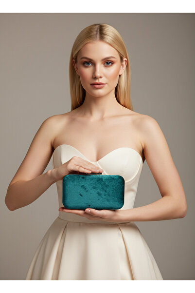 Biçanta Geantă de rochie de seară pentru femei, din catifea ondulată de lux, ...