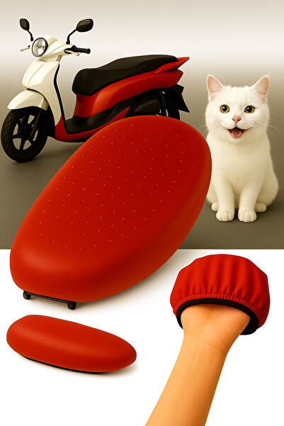 lawrenceshop Rks Azure 50 cc Husă de șa din piele roșie, compatibilă, reziste...