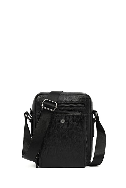 Derimod Men's Black Leather Messenger Bag 25Wbd3560Ft