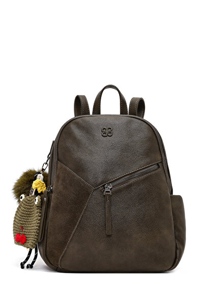 Derimod Women's Khaki Backpack with Accessories 25Wbd256614
