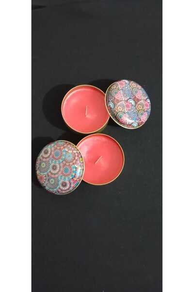 SAGA DEKORASYON & HEDİYELİK desenli kutuda kokulu mum