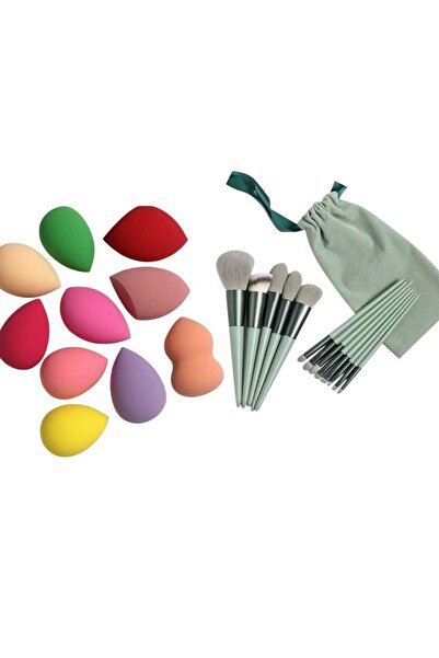 RUMİLY 13-Piece Fix Brush Set with Special Pouch, Yellow and 10 Sponges