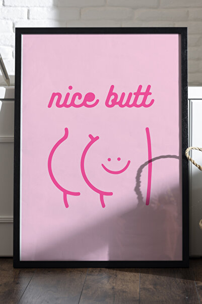 Duvarda Αφίσα με φυσικό ξύλινο πλαίσιο Nice Butt, διακοσμητικό δώρο για ζωγρα...