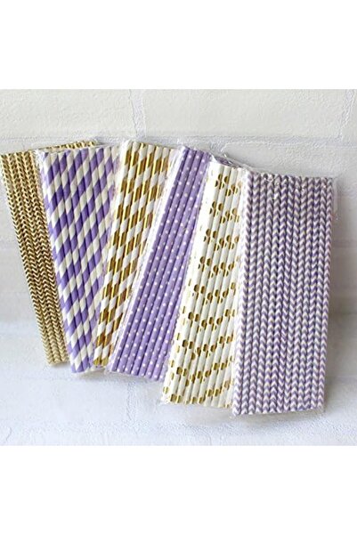 Other (75 pieces) Multi-colored biodegradable paper drinking straws, 7.75 inc...