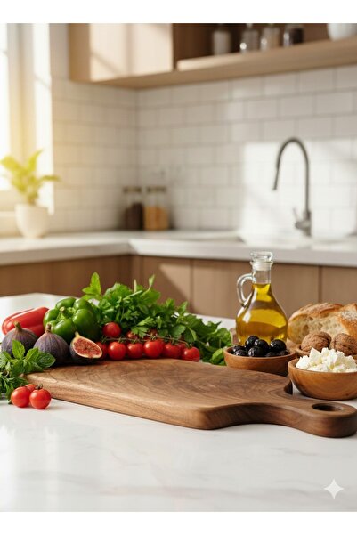 Saatistan Natural Walnut Wood Cutting and Serving Board – Handmade, and Famil...