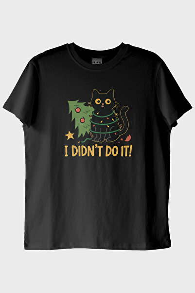 NUUGG تي شيرت أسود للقطط المجرمة