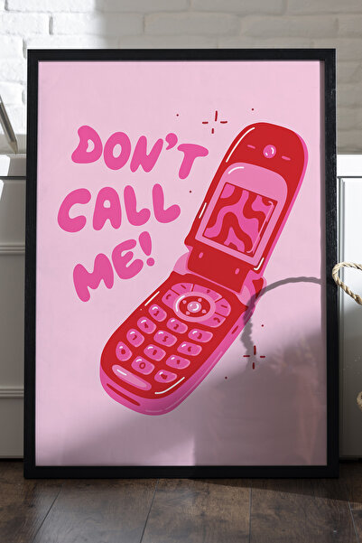 Duvarda Αφίσα με φυσικό ξύλινο πλαίσιο "Call Me", Διακοσμητικό δώρο για τοίχο