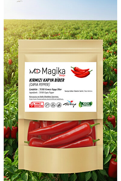 Magika Design Kırmızı Kapya Biber - 1 KG - Taze Hasat - Yerli Üretim - %100 D...