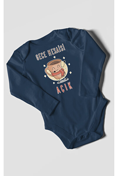 MorivoKids Gece Mesaisi Açık Printed Baby Bodysuit – Snap Fastener Bodysuit |...