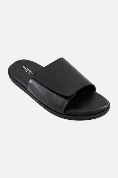 Kenneth Cole Men Slip On Leather Slides, Black