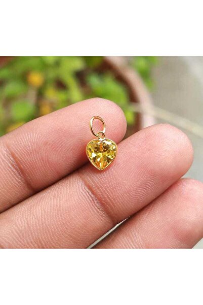 alpsilverart Gümüş El İşi Kalp Sitrin Taşlı Minimal Kolye – Zarif, Şık ve Kiş...