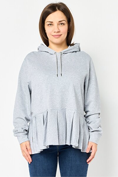 Lacoste Women Drawstring Embroidered Logo Long Sleeve Hoodie, Light Grey