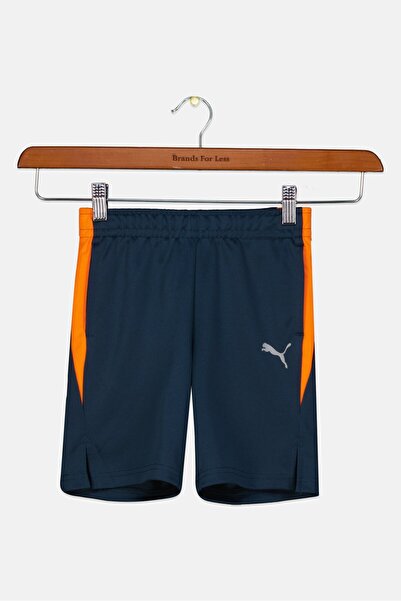 Puma Kids Boy Sportswear Drawstring Training Shorts, Dark Blue/Orange