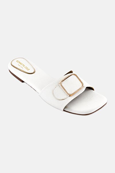 Kenneth Cole Women Ava Slip On Flat Sandal, White