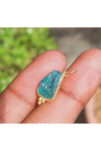 alpsilverart Gümüş El İşi Ham Apatayt Taşlı Minimal Kolye – Zarif, Şık ve Kiş...