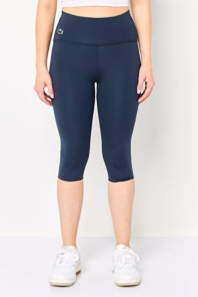 Lacoste Women Tight Fit Training Cropped Leggings, Slate Blue