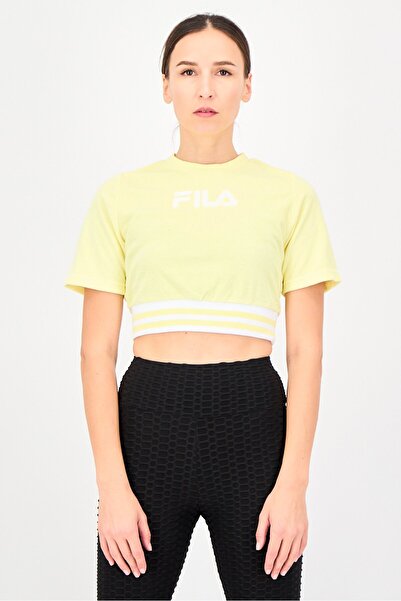 FILA Women Sportswear Fit Short Sleeve Outdoor Top, Yellow