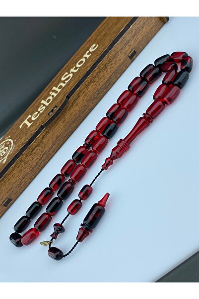 Tesbih Store سبحة كهرمان مقطوعة بالكبسولة ومُشكّلة يدويًا بتوقيع خبير