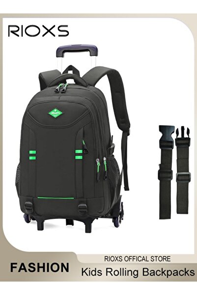 RIOXS حقائب ظهر للأطفال، حقائب مدرسية بعجلات للأولاد، حقائب كتب مدرسية بعجلات، حقائب كبيرة السعة بعجلات