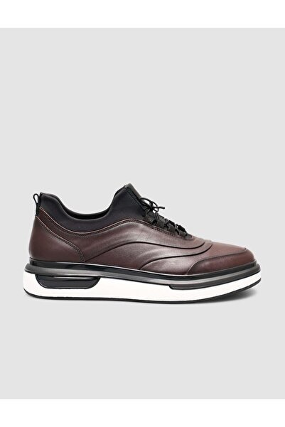 Cabani 100% Genuine Leather Brown Men's Casual Sneaker