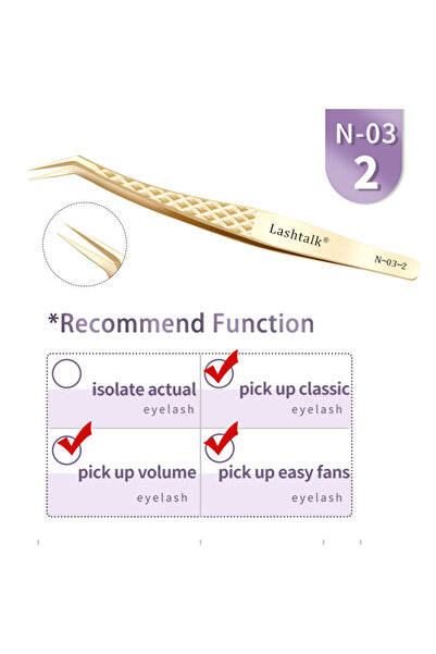 Choice3 N0302 (بدون أطراف ليفية) ملقط دقيق ذو طرف ليفي من لاش توك لتركيب الرم...