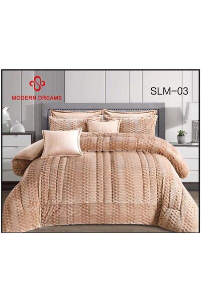 Modern Dreams Luxury winter bedspread, 8 pieces, plain patterned
