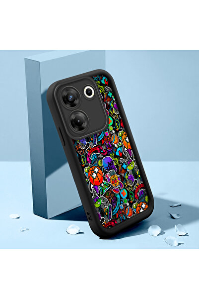 ucuc حافظة هاتف تكنو كامون 20 برو 5G متوافقة مع السيليكون الأسود بنمط الجرافي...